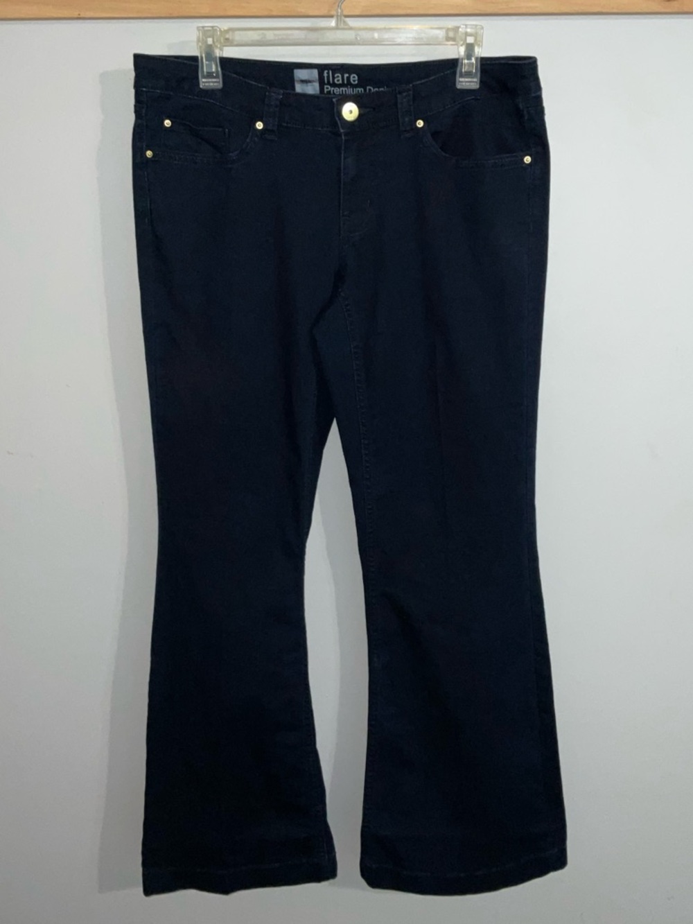 Mossimo Supply Co. Premium Stretch Denim Navy Flare Jeans Size 8